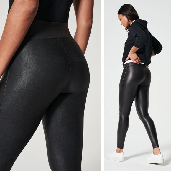 SPANX - Faux Leather Leggings - Black - Picture 2 of 10